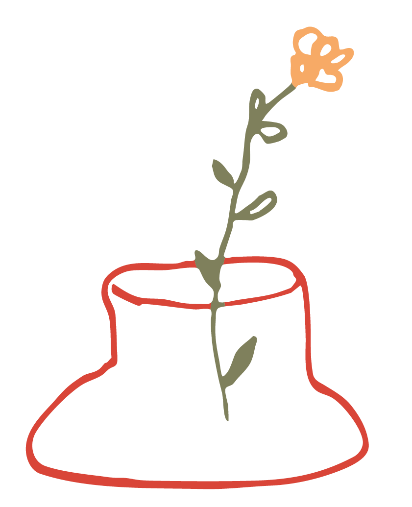 jarrón con flor
